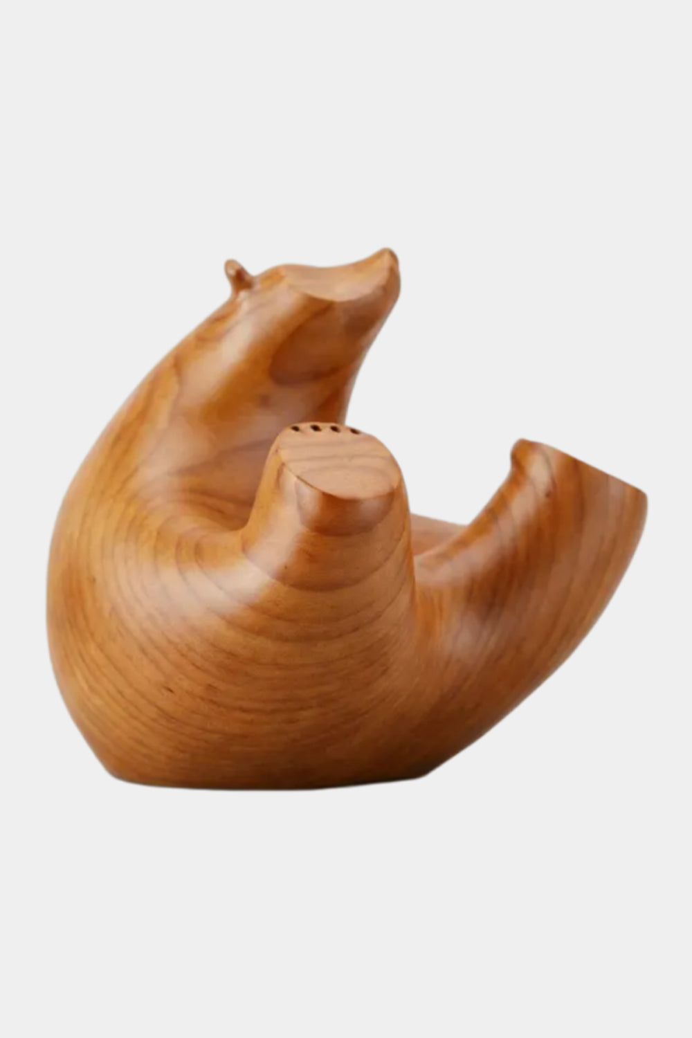 Playful Wooden Bear Sculpture | Whimsical Animal Decor Gift