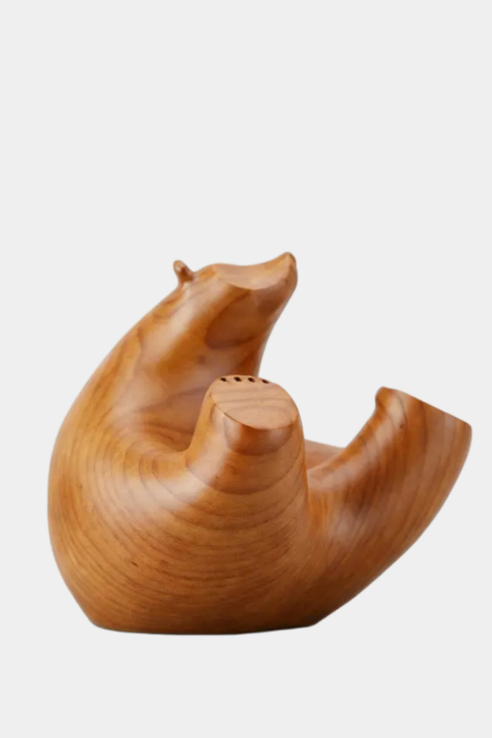 Playful Wooden Bear Sculpture | Whimsical Animal Decor Gift
