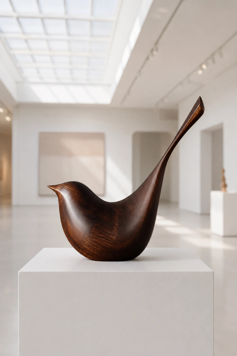 Minimalist Carved Wooden Bird Statue | Nature Decor Gift