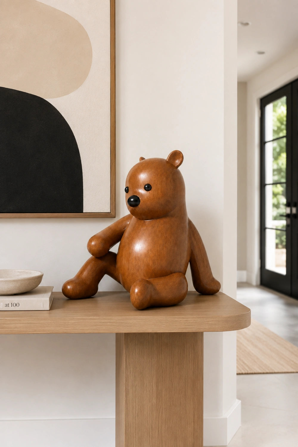 Cute Wooden Teddy Bear Figurine | Nursery Decoration Gift