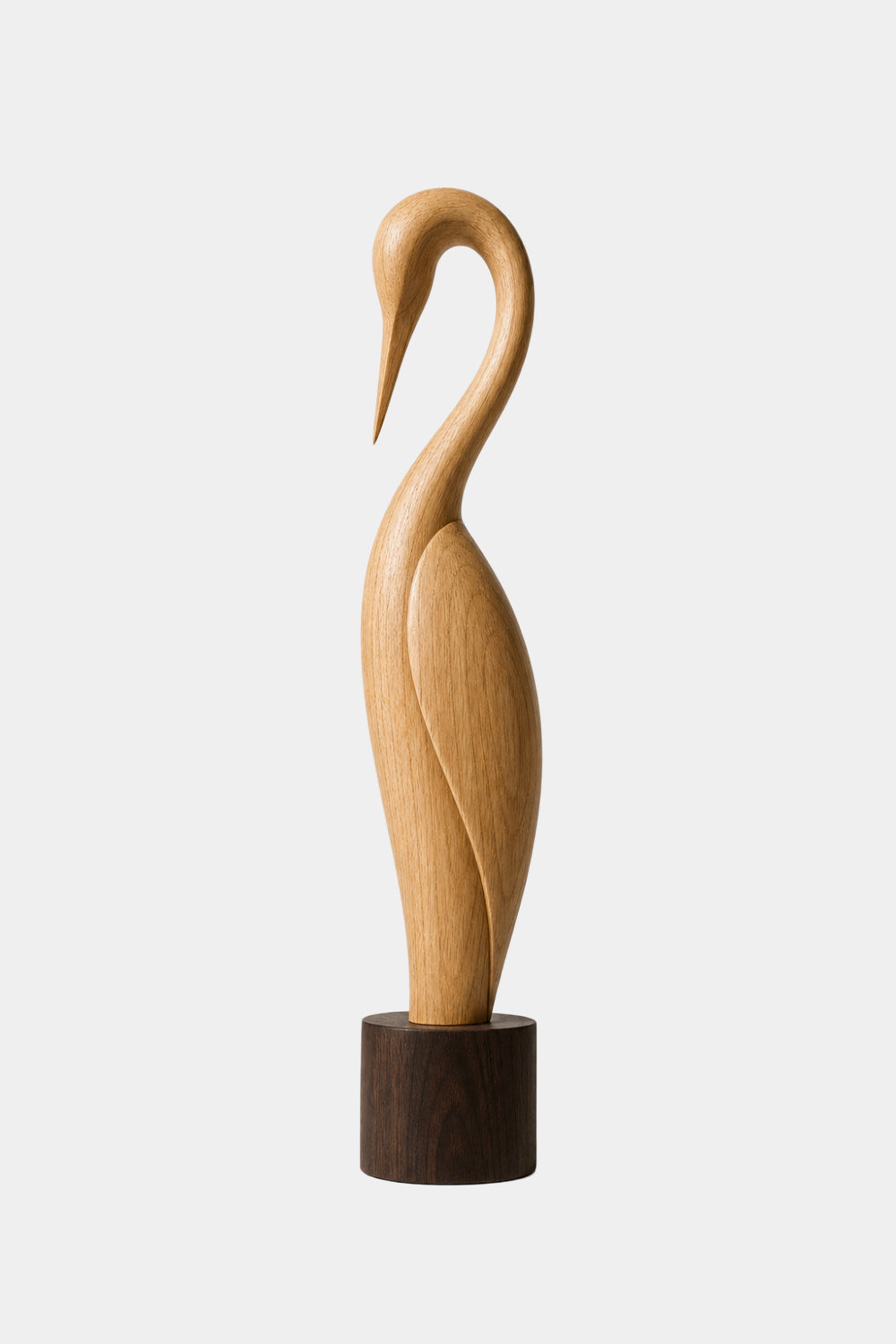 Tall Wooden Bird Sculpture | Carved Avian Art Statue