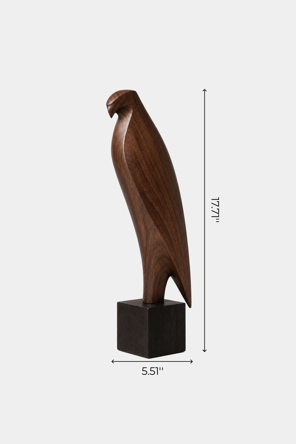 Wooden Falcon Sculpture | Carved Eagle Statue Decor