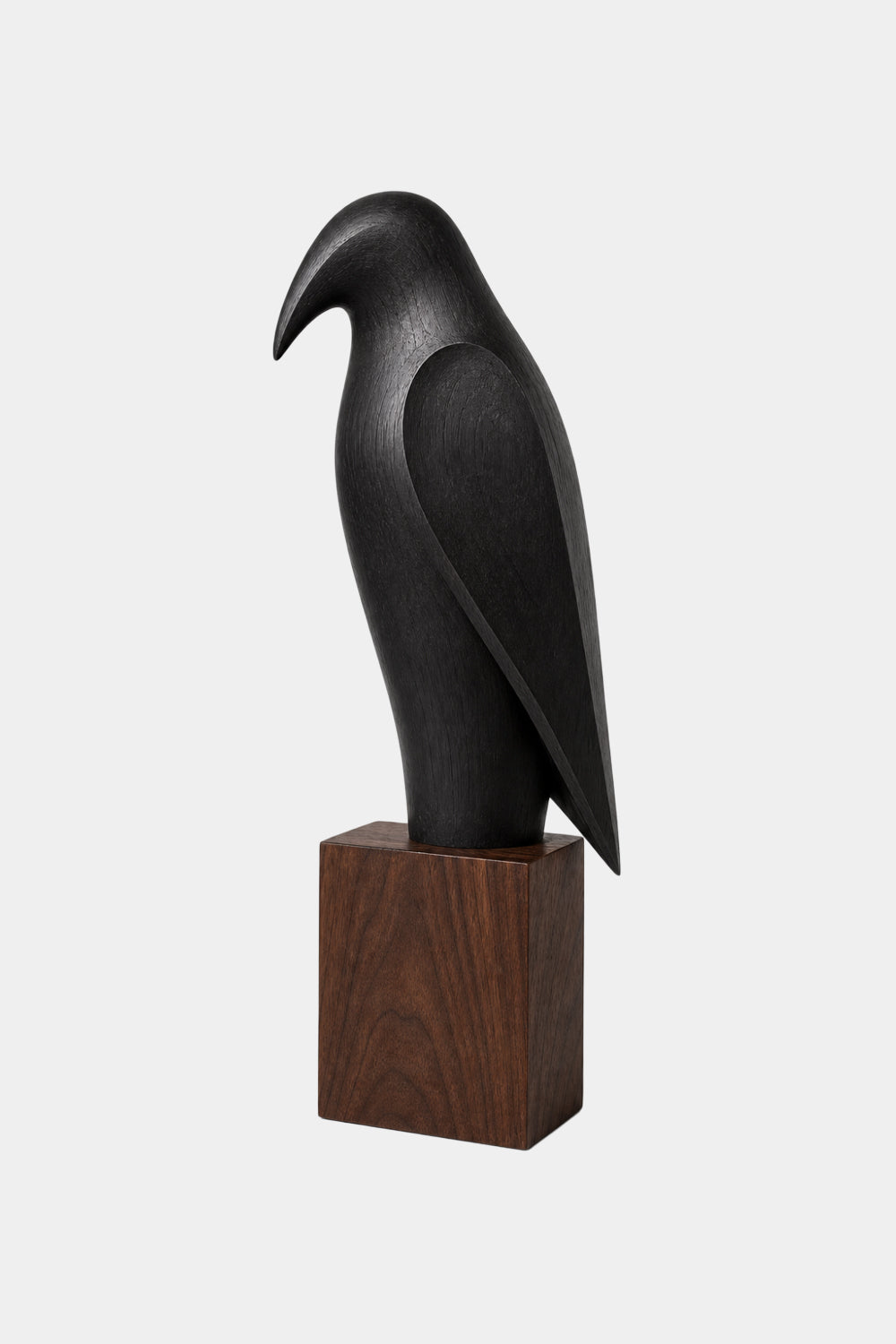 Black Wood Bird Statue | Carved Ebony Bird Figurine