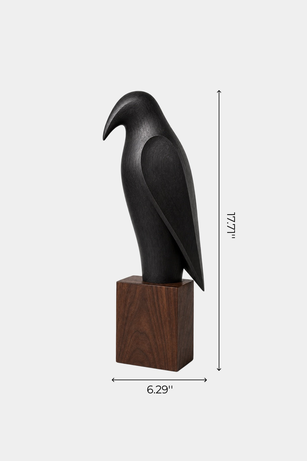 Black Wood Bird Statue | Carved Ebony Bird Figurine