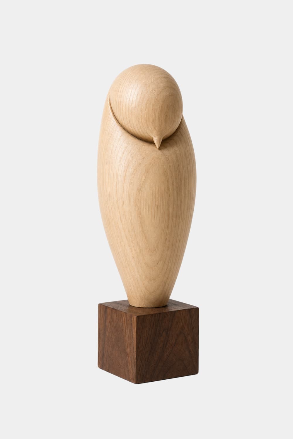 Minimalist Wood Owl Sculpture | Zen Sleeping Bird Statue | Scandinavian Art Gift