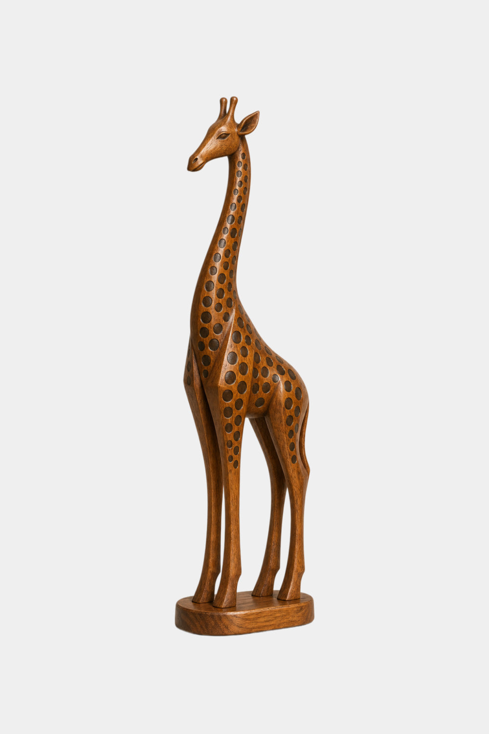 Handcarved Wooden Giraffe Statue | Mid Century Animal Decor