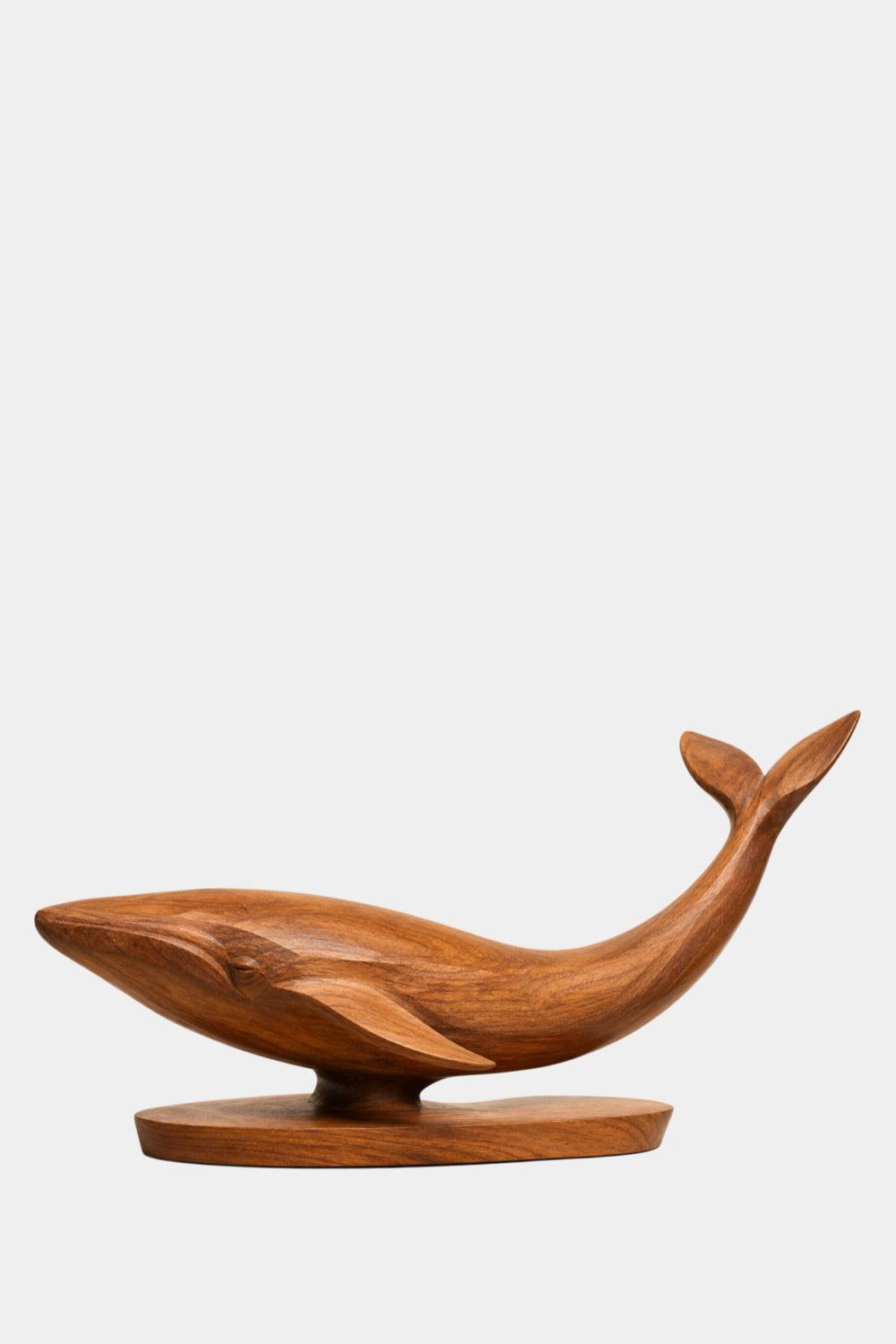 Handcrafted Wooden Whale Statue | Nautical Coastal Home Decor Marine Art Gift