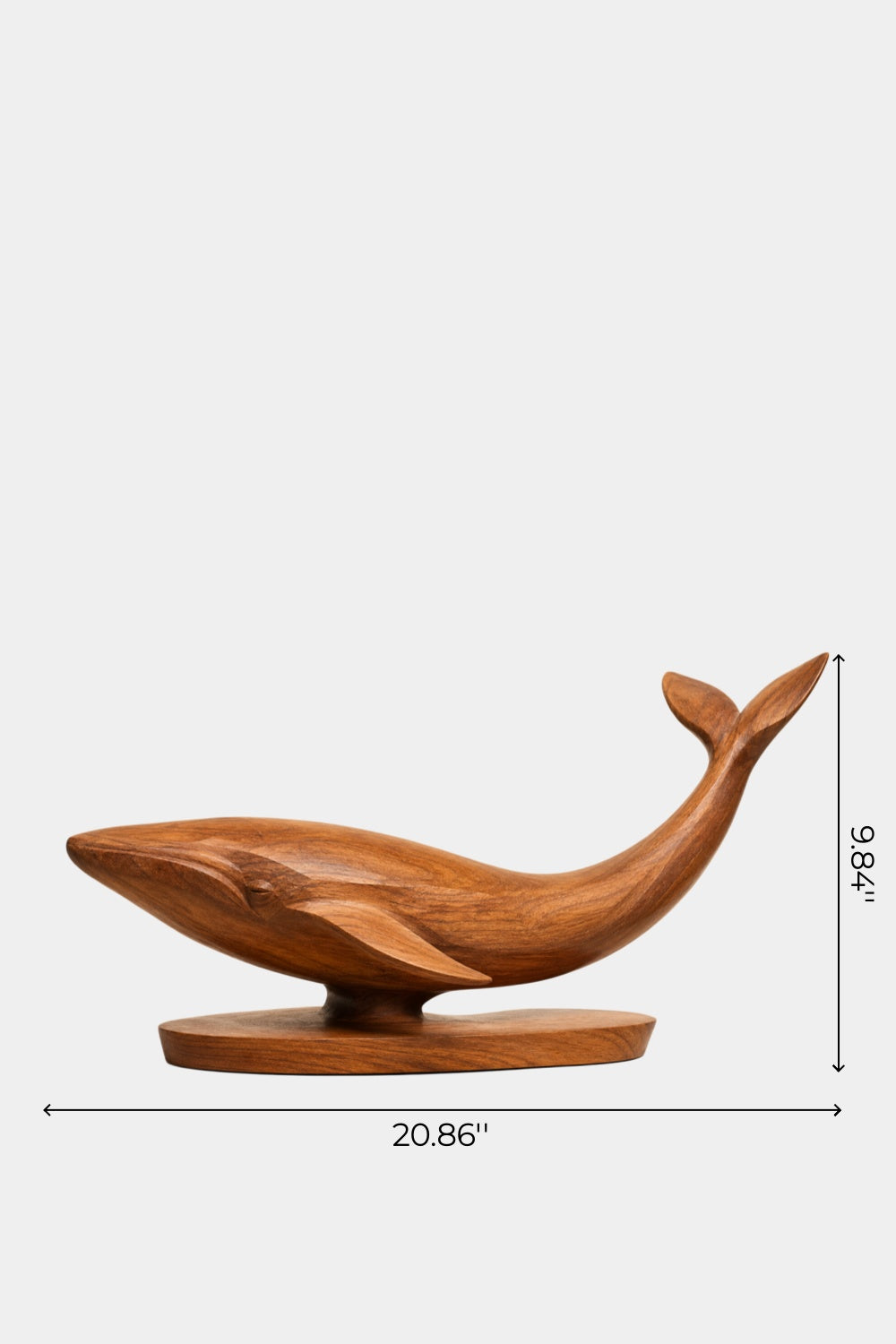 Handcrafted Wooden Whale Statue | Nautical Coastal Home Decor Marine Art Gift