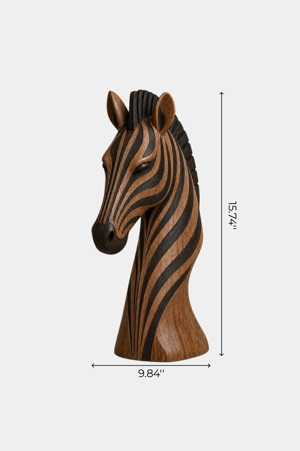Handcrafted Wooden Zebra Head Sculpture | African Safari Animal Art Decor
