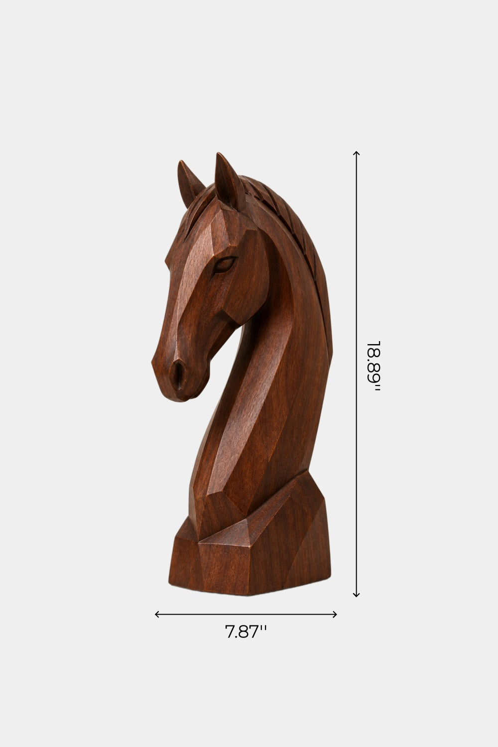 Minimalist Wooden Horse Head Sculpture | Mid Century Abstract Animal Art Accent