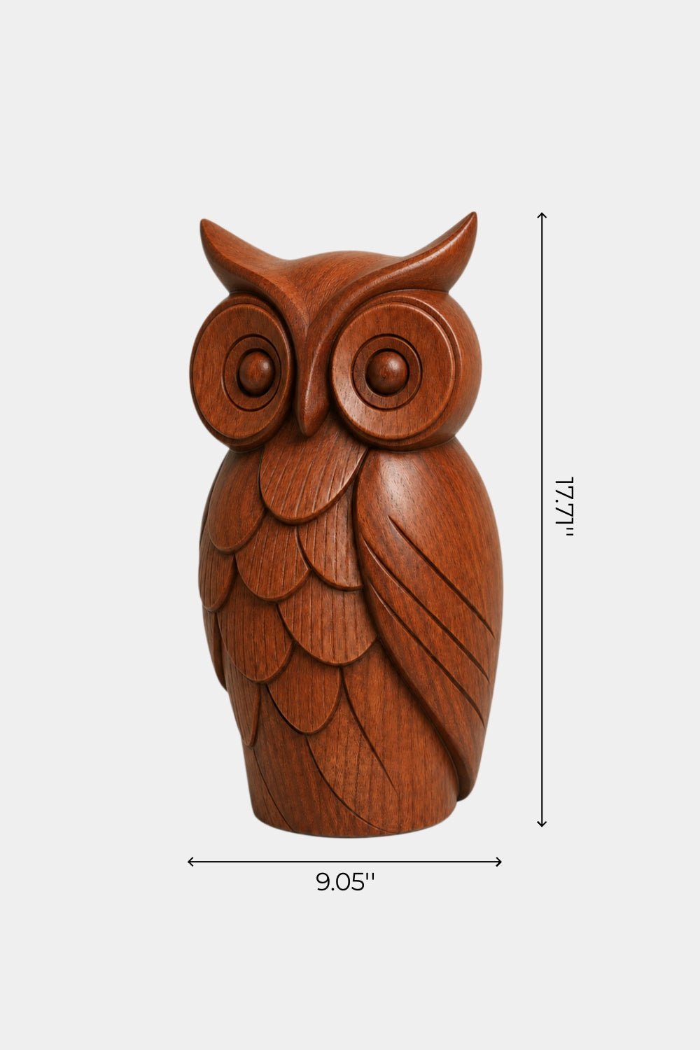 Arved Wooden Owl Figurine | Mid Century Animal Statue & Gift For Owl Lovers