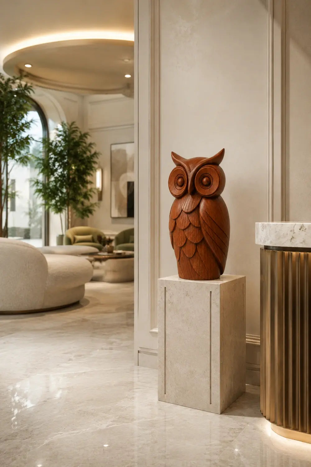 Arved Wooden Owl Figurine | Mid Century Animal Statue & Gift For Owl Lovers