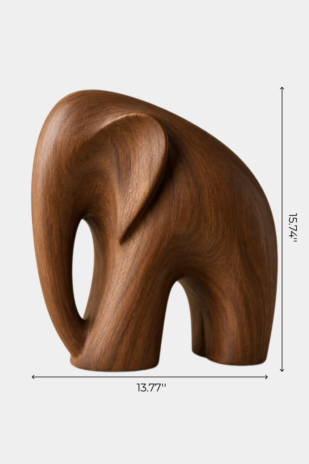 Handcarved Standing Wooden Elephant Figurine | Nordic Animal Desk Sculpture