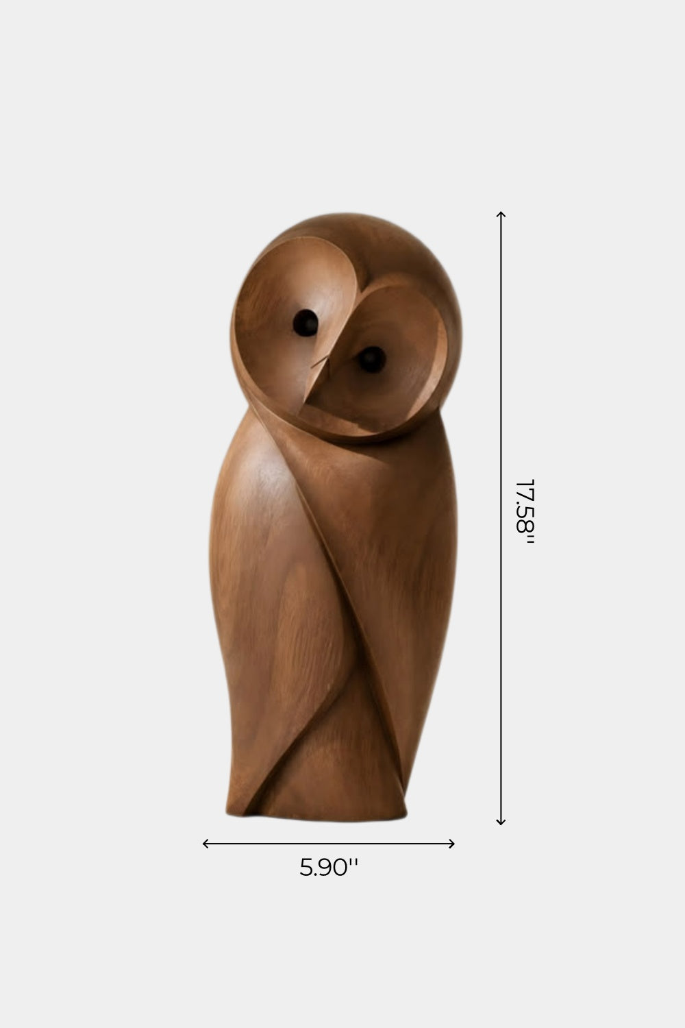 Minimalist Carved Wooden Owl Statue | Modern Bird Figurine Tabletop Art Decor