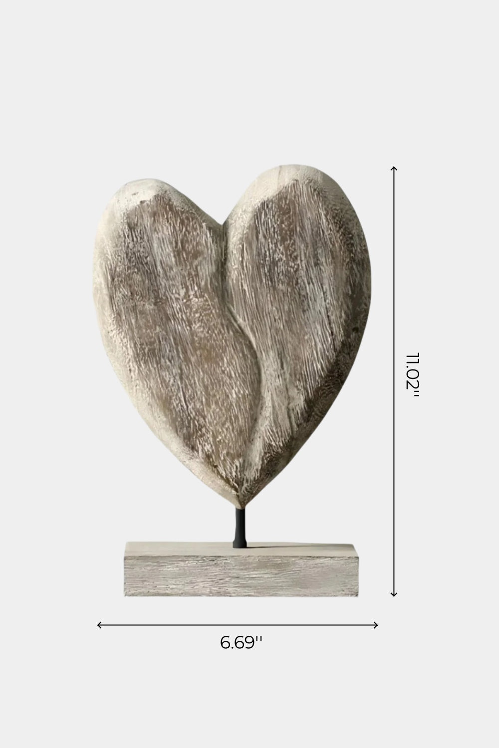 Handcrafted Abstract Wooden Heart Sculpture Unique Home Decor Modern Wood Figurine