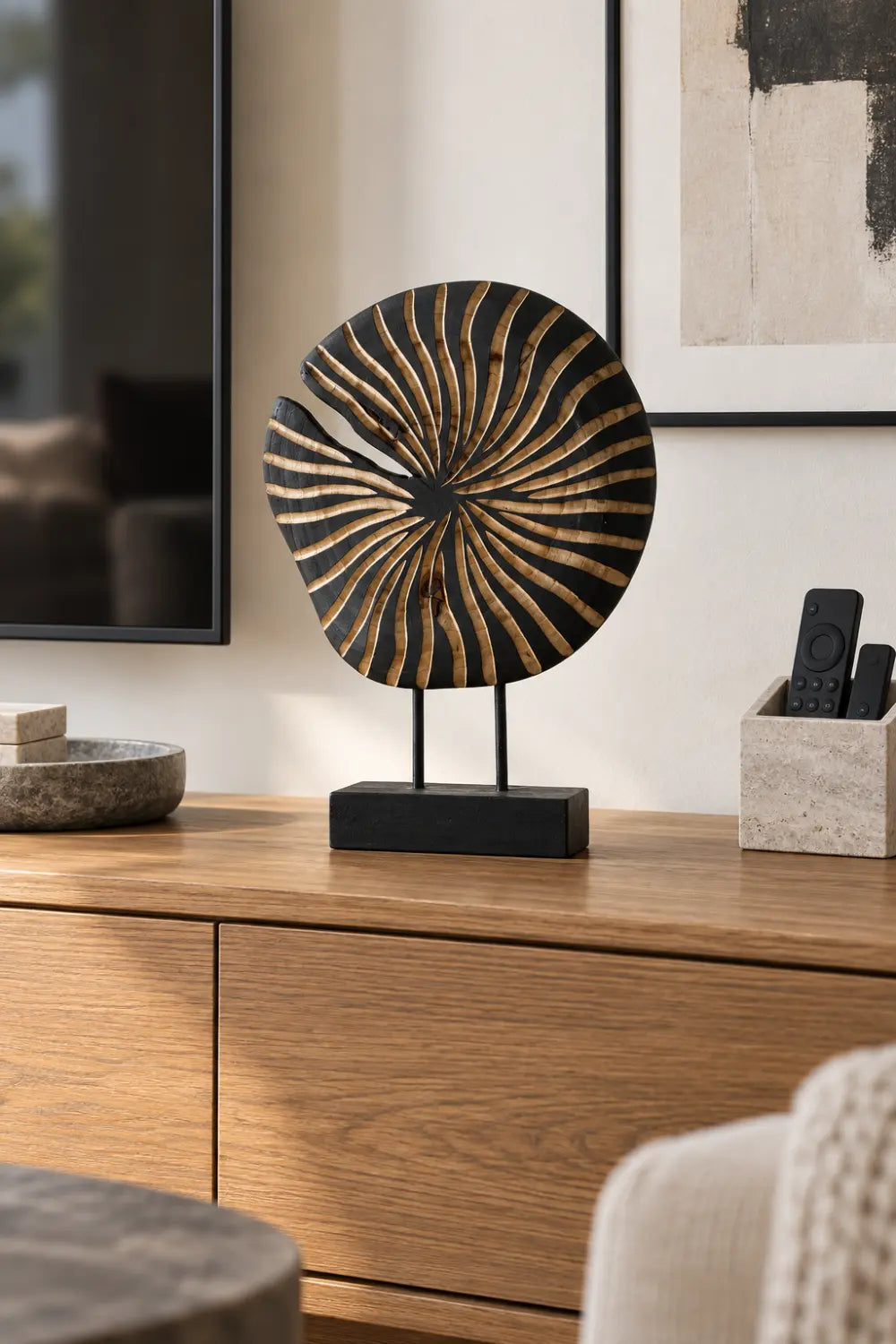 Hand Carving Abstract Ornament Art Ornament Wood Sculpture Wood Crafts Wood Carving Modern Sculpture