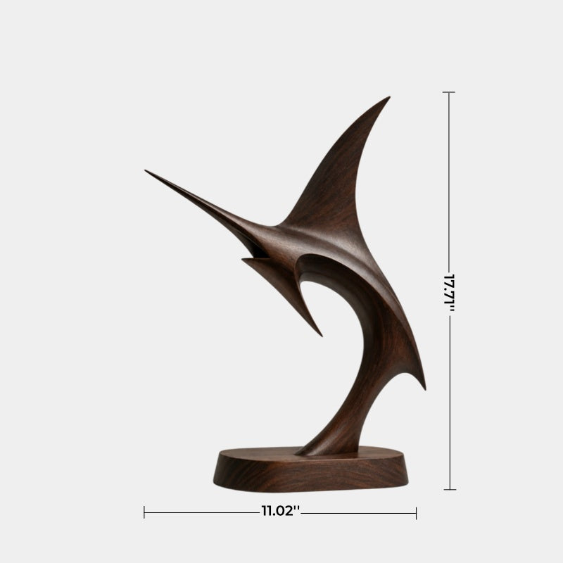 Unique Artisan Carved Wooden Sculpture Abstract Form Handmade Art Gift Idea