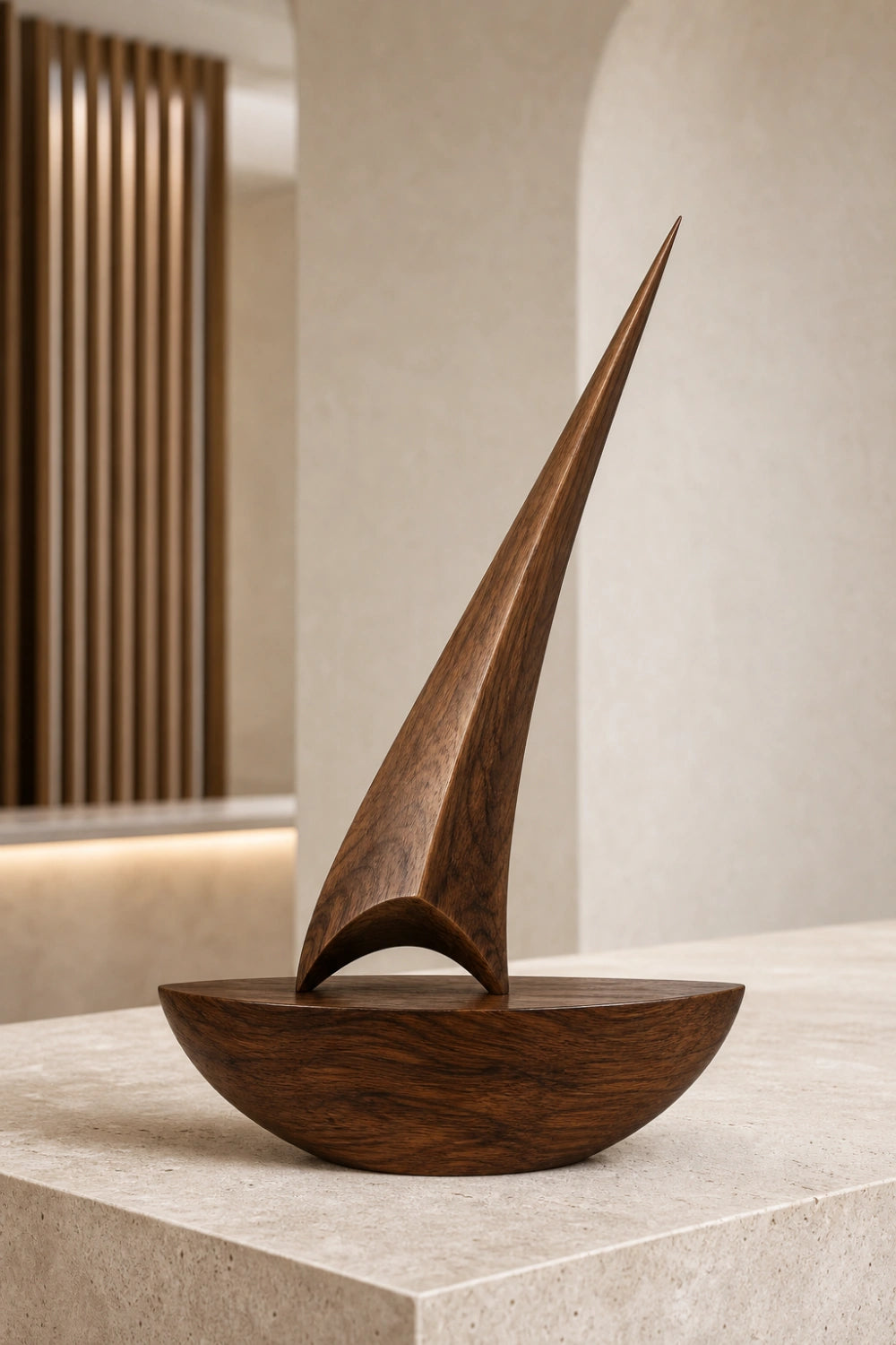 Unique Vertical Wooden Statue Sculpture Minimalist Art For Living Room