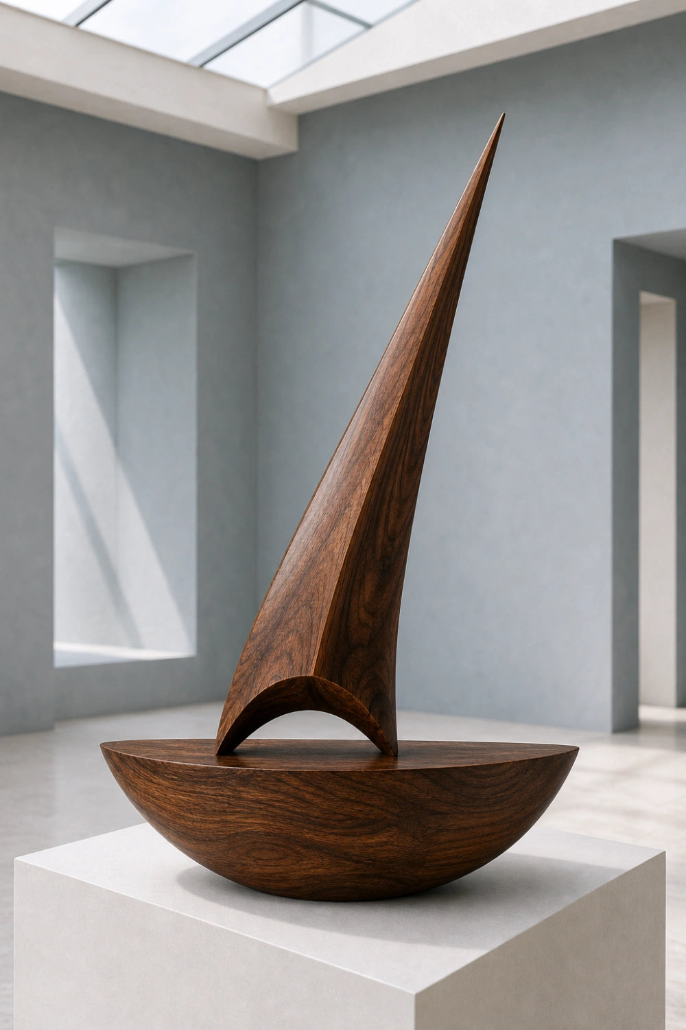 Unique Vertical Wooden Statue Sculpture Minimalist Art For Living Room