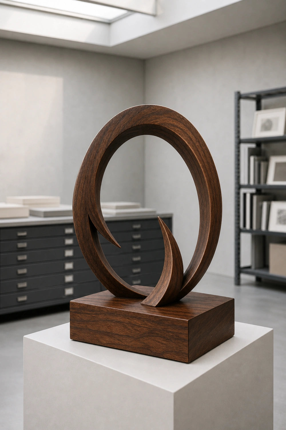 Original Hand Carved Wooden Art Sculpture Unique Abstract Design For Luxury Living Rooms