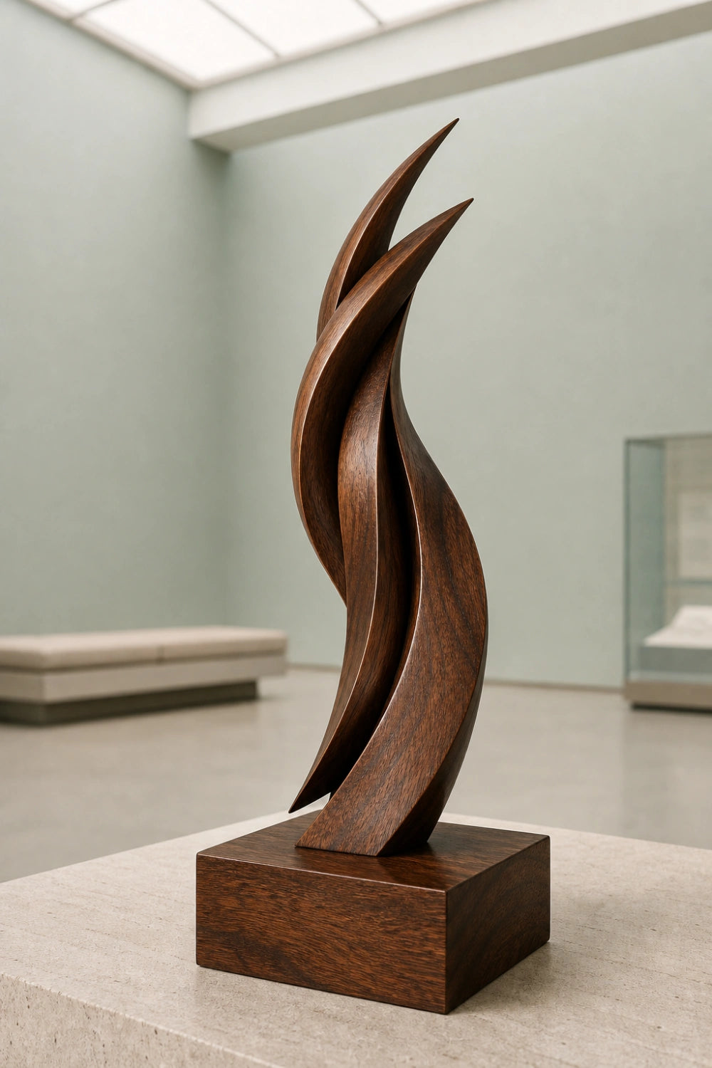 Modern Freestanding Wooden Sculpture Minimalist Art For Living Room