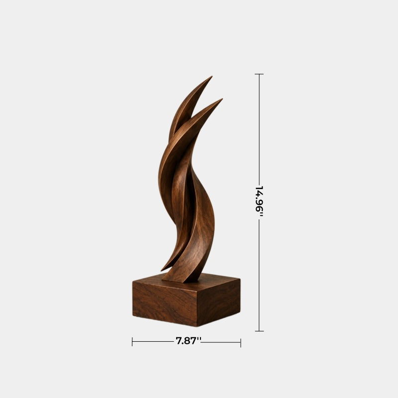 Modern Freestanding Wooden Sculpture Minimalist Art For Living Room