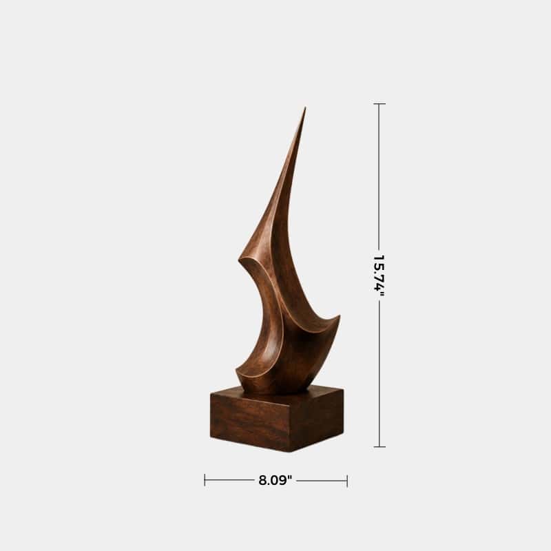 Hand-Carved Abstract Walnut Wood Sculpture For Modern Home Decor And Art Lovers