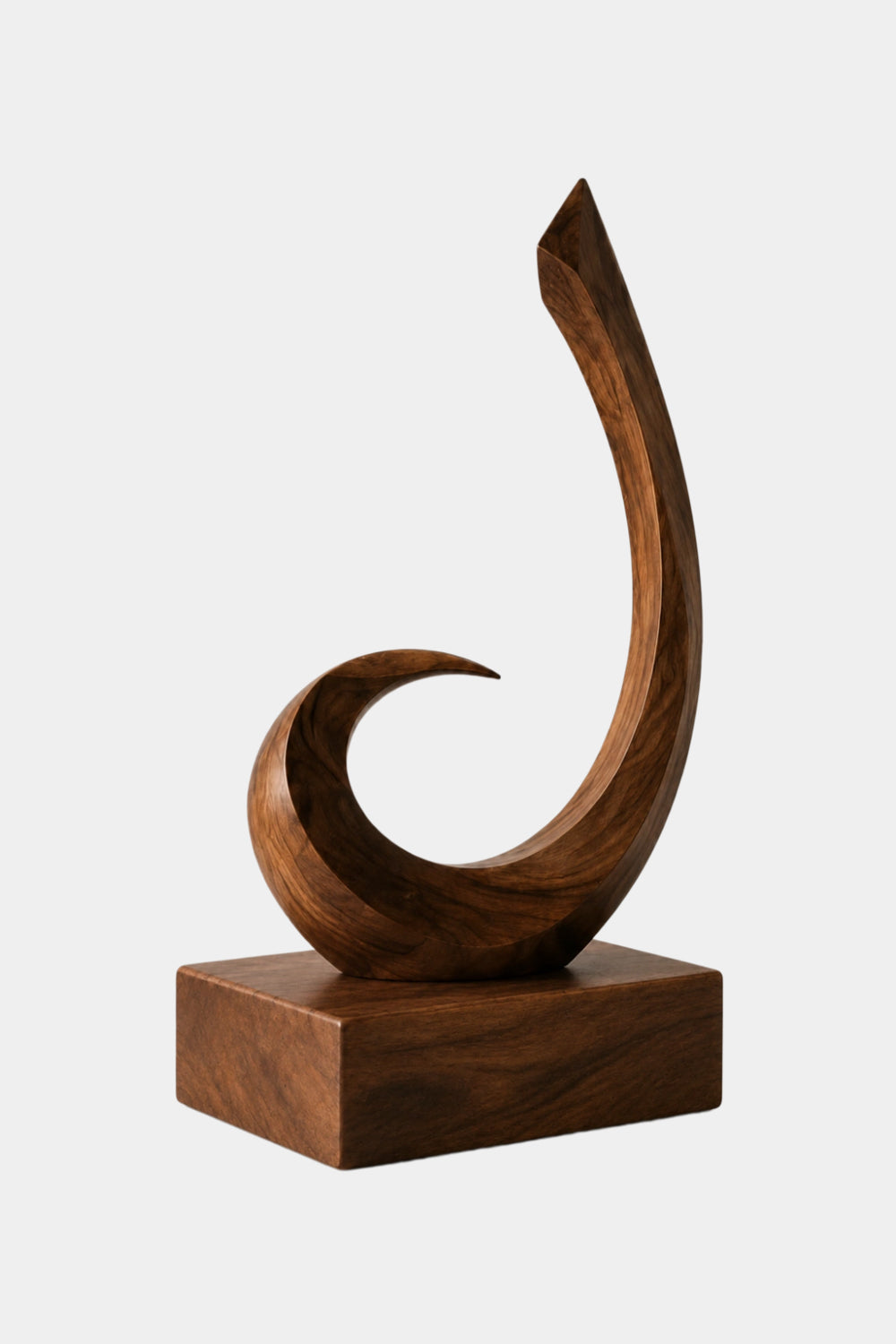 Artisan Carved Wooden Abstract Statue Unique Handmade Sculpture For Interior