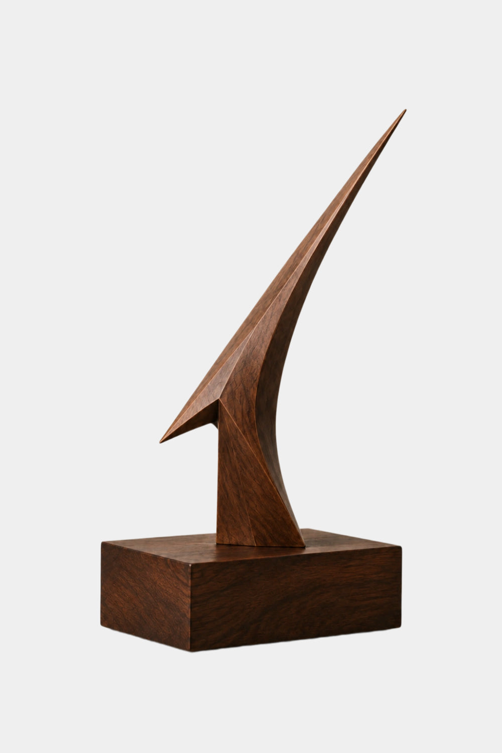 Original Wooden Art Sculpture With Smooth Finish And Dynamic Form For Contemporary Interiors