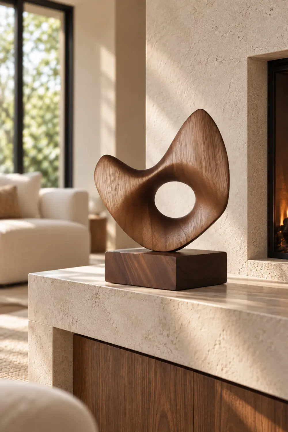 Wood Carving Sculpture With Wood Abstract Wooden Sculpture Art Ornaments