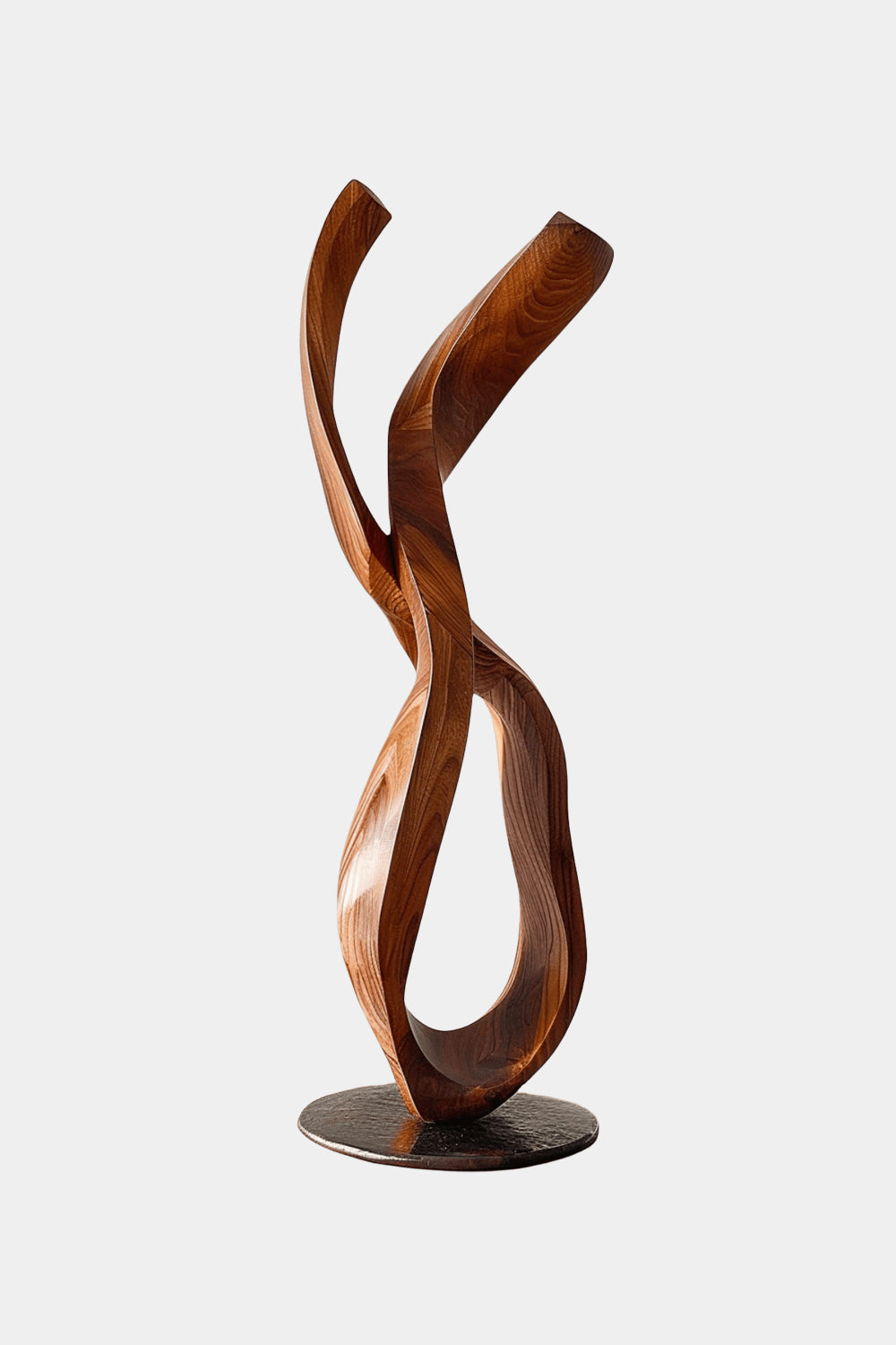 Abstract Wooden Sculpture Minimalist Decor Hand Carved Wood Statue