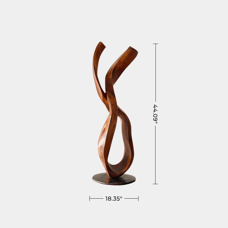 Abstract Wooden Sculpture Minimalist Decor Hand Carved Wood Statue