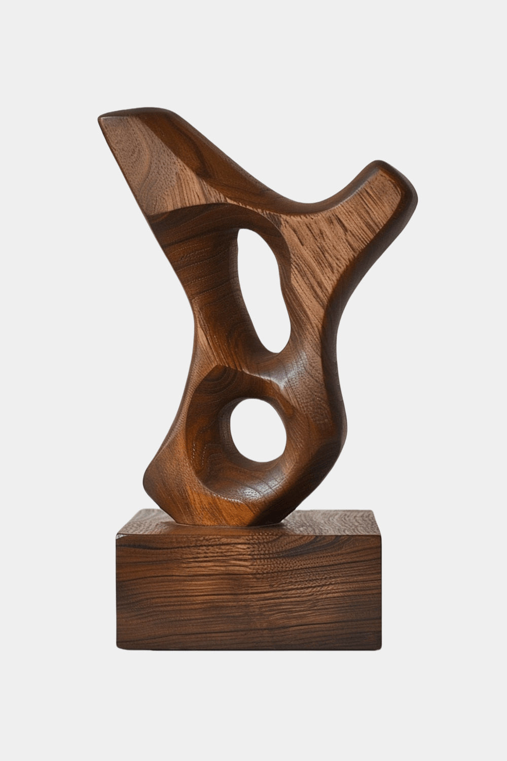 Hand Wood Carving Abstract Wooden Sculpture Geometric Wood Art Deco