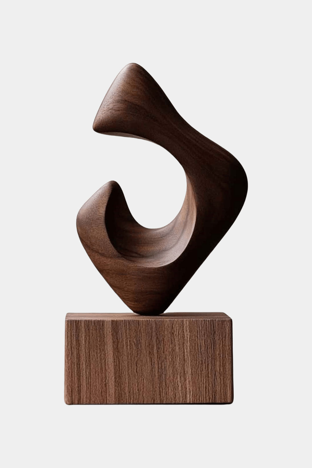 Hand Wood Carving Abstract Wooden Sculpture Geometric Wood Art Deco