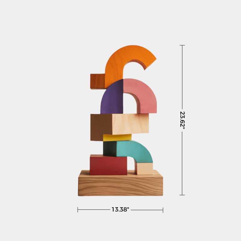 Polychrome Wood Sculpture Hand Carved Large Abstract Wooden Sculpture