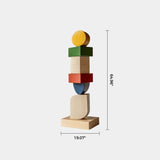 Lagre Handmade Wood Carving Sculpture Colorful Wooden Floor Sculpture