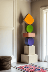 Lagre Handmade Wood Carving Sculpture Colorful Wooden Floor Sculpture
