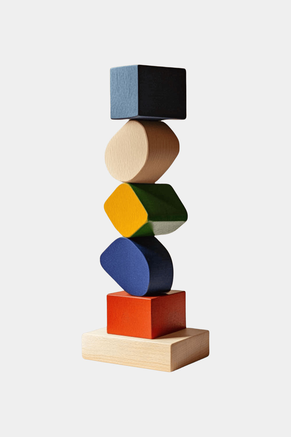 Large Colorful Minimalist Wood Sculpture Art Abstract Wooden Carving