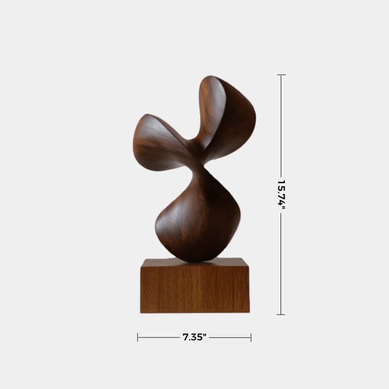 Abstract Wooden Sculpture Modern Hand Carved Minimalist Statue Art Decor