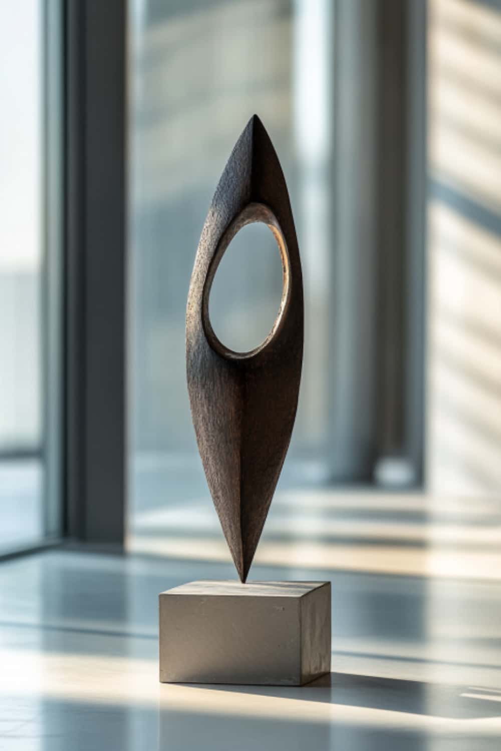 Minimalist Abstract Wooden Sculpture Handcrafted Modern Art Décor Art