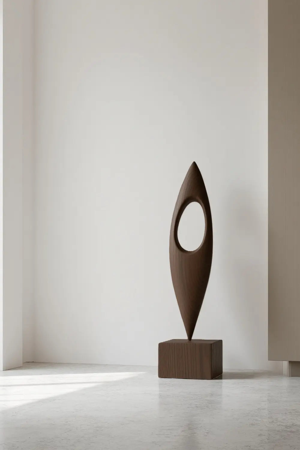 Minimalist Abstract Wooden Sculpture Handcrafted Modern Art Décor Art