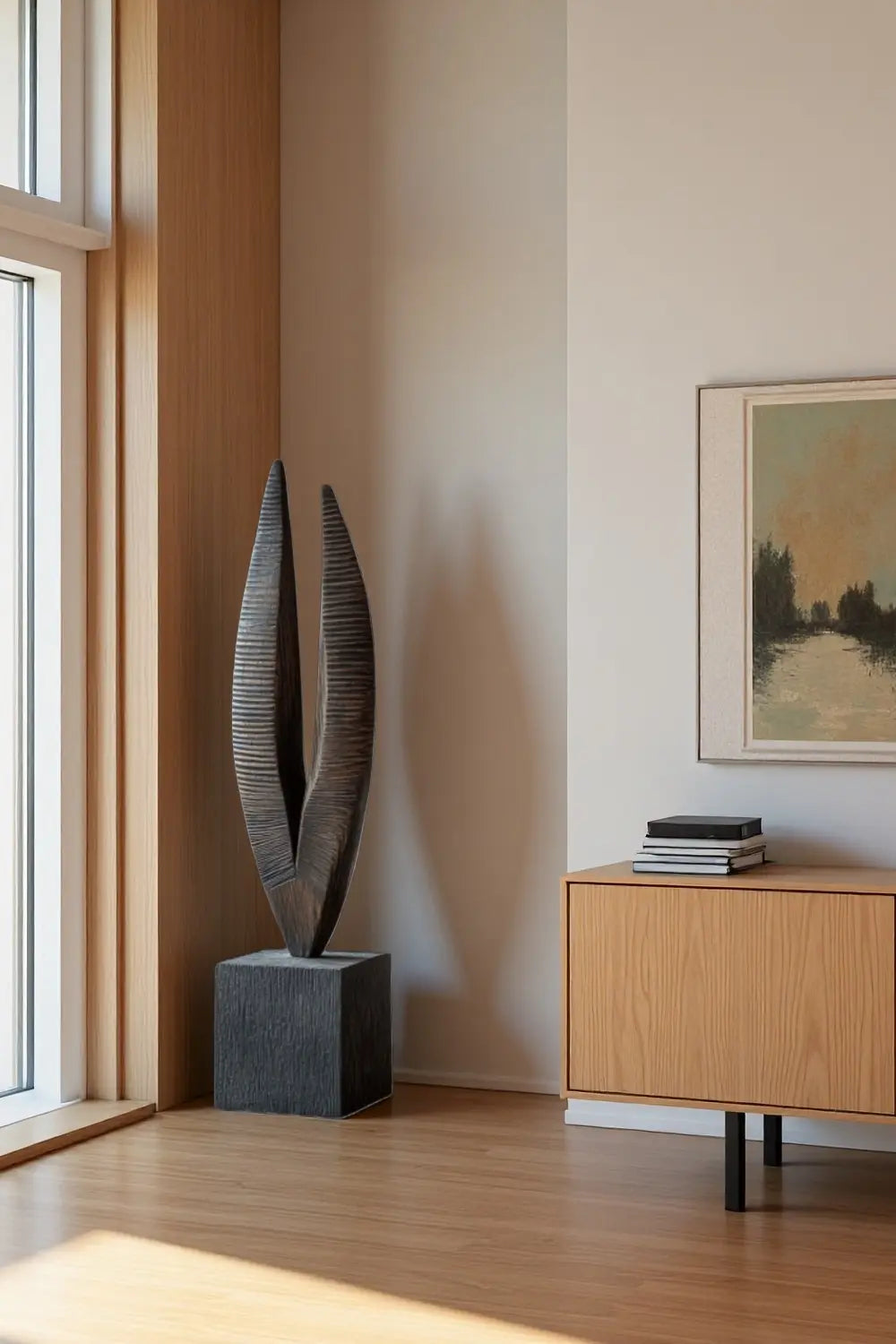 Abstract Wooden Sculpture Hand Carved Wood Sculptures Modern Art Décor