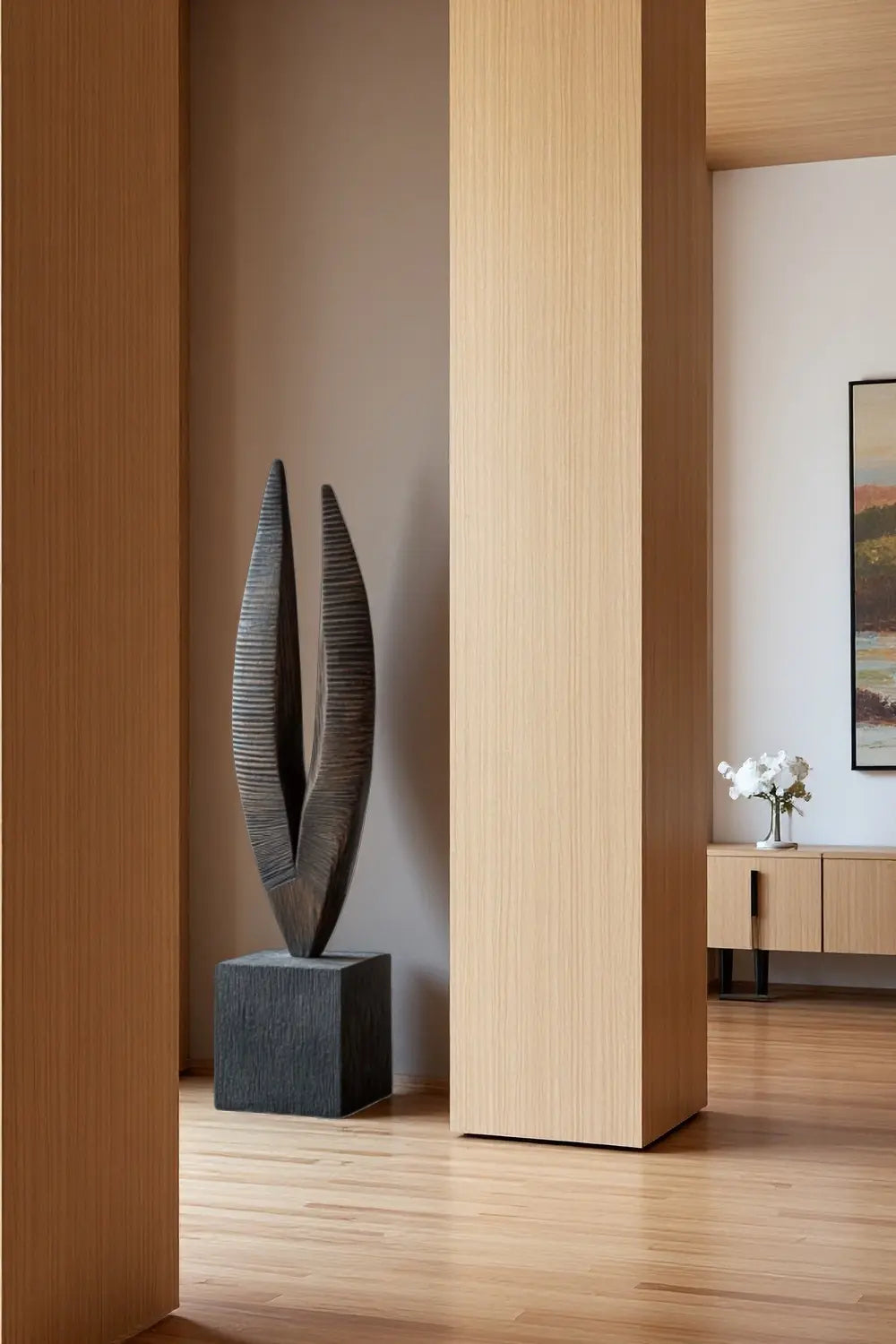 Abstract Wooden Sculpture Hand Carved Wood Sculptures Modern Art Décor