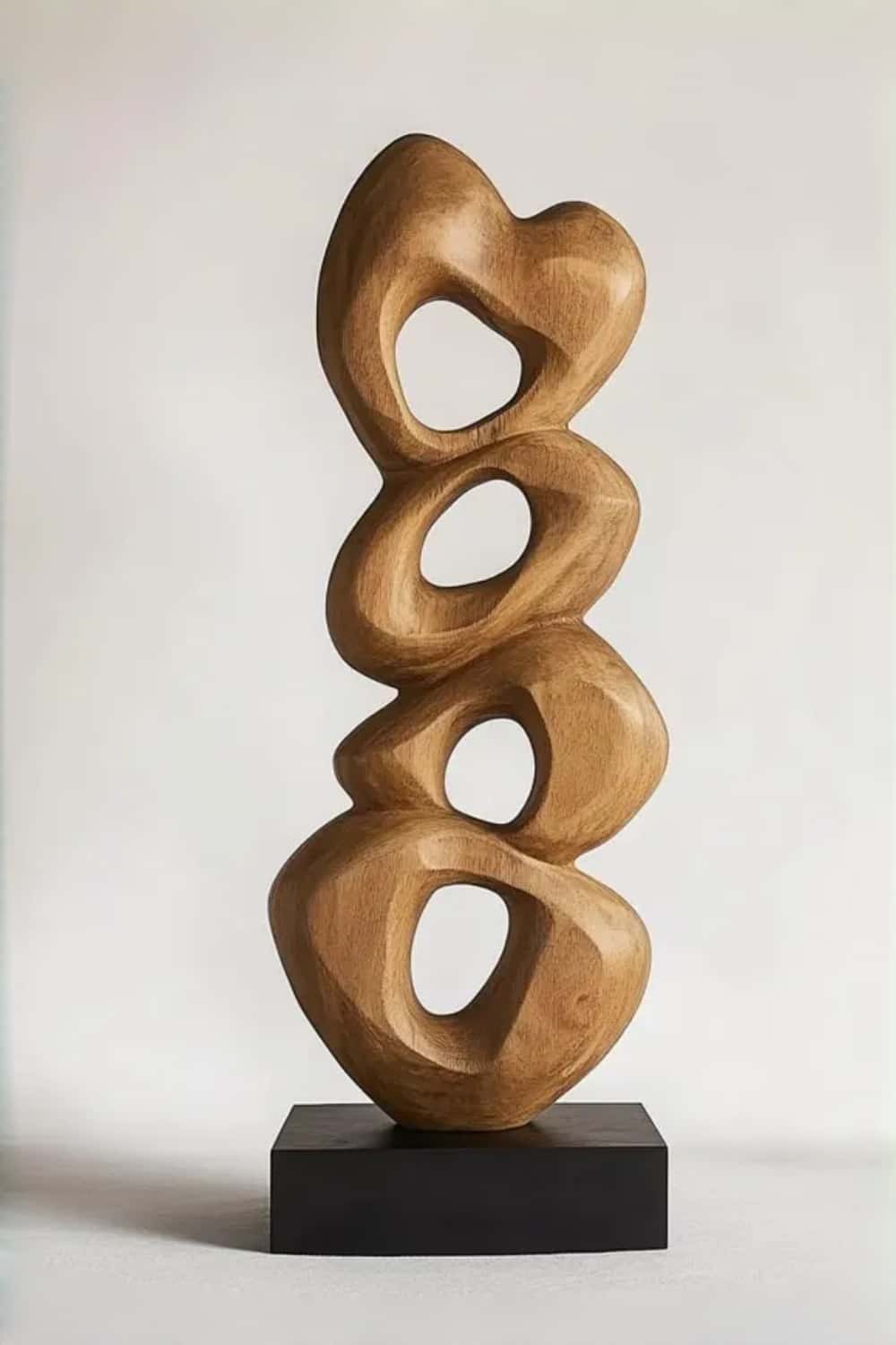 Large Wooden Floor Sculpture Hand Carved Abstract Wood Art Statement