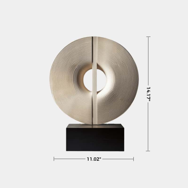 Abstract Circular Wood Sculpture Modern Minimalist Geometric Wooden Art Home Decor