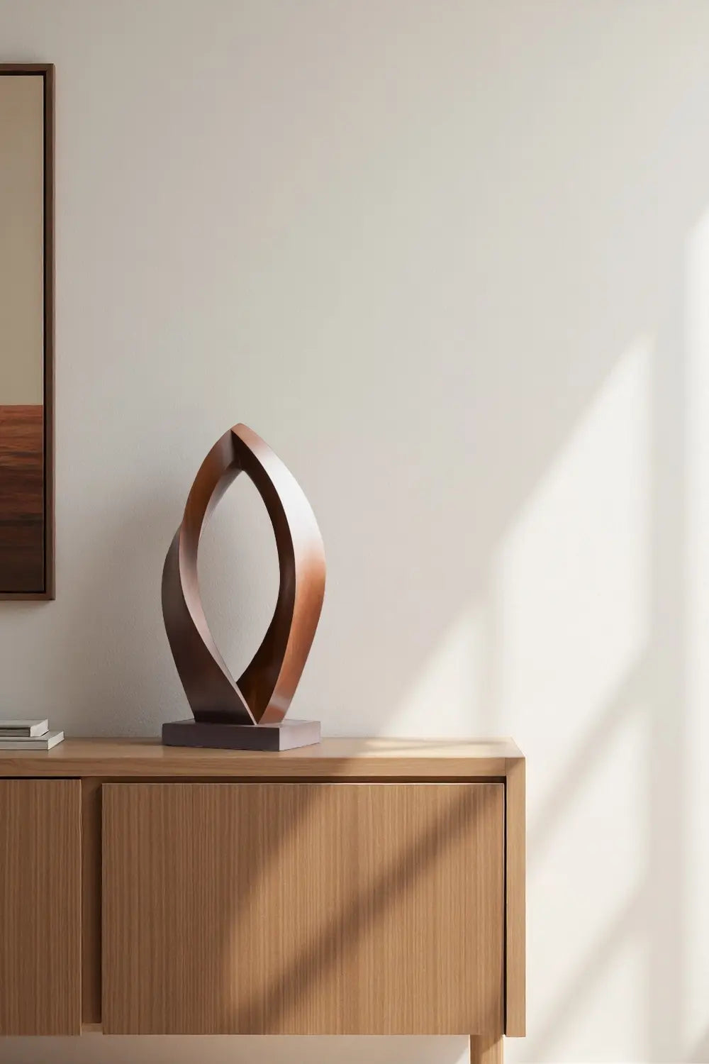 Abstract Minimalist Wooden Sculpture Modern Hand-Carved Desktop Decoration