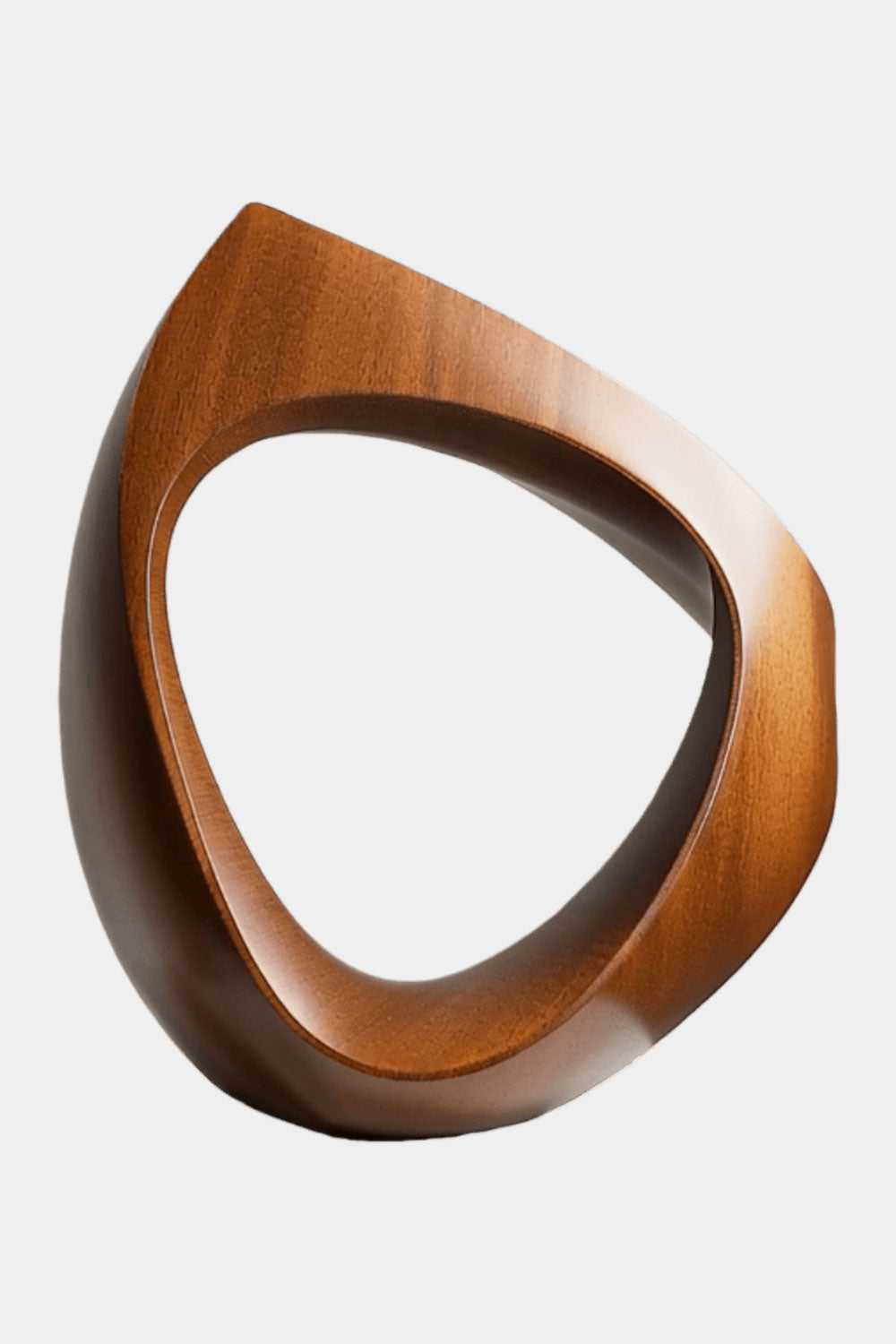 Minimalist Circular Wooden Sculpture Geometric Solid Wood Office Ornament