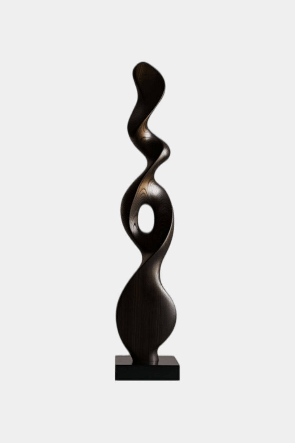 Tall Large Abstract Wood Floor Sculpture Modern Standing Twisted Art for Living Room