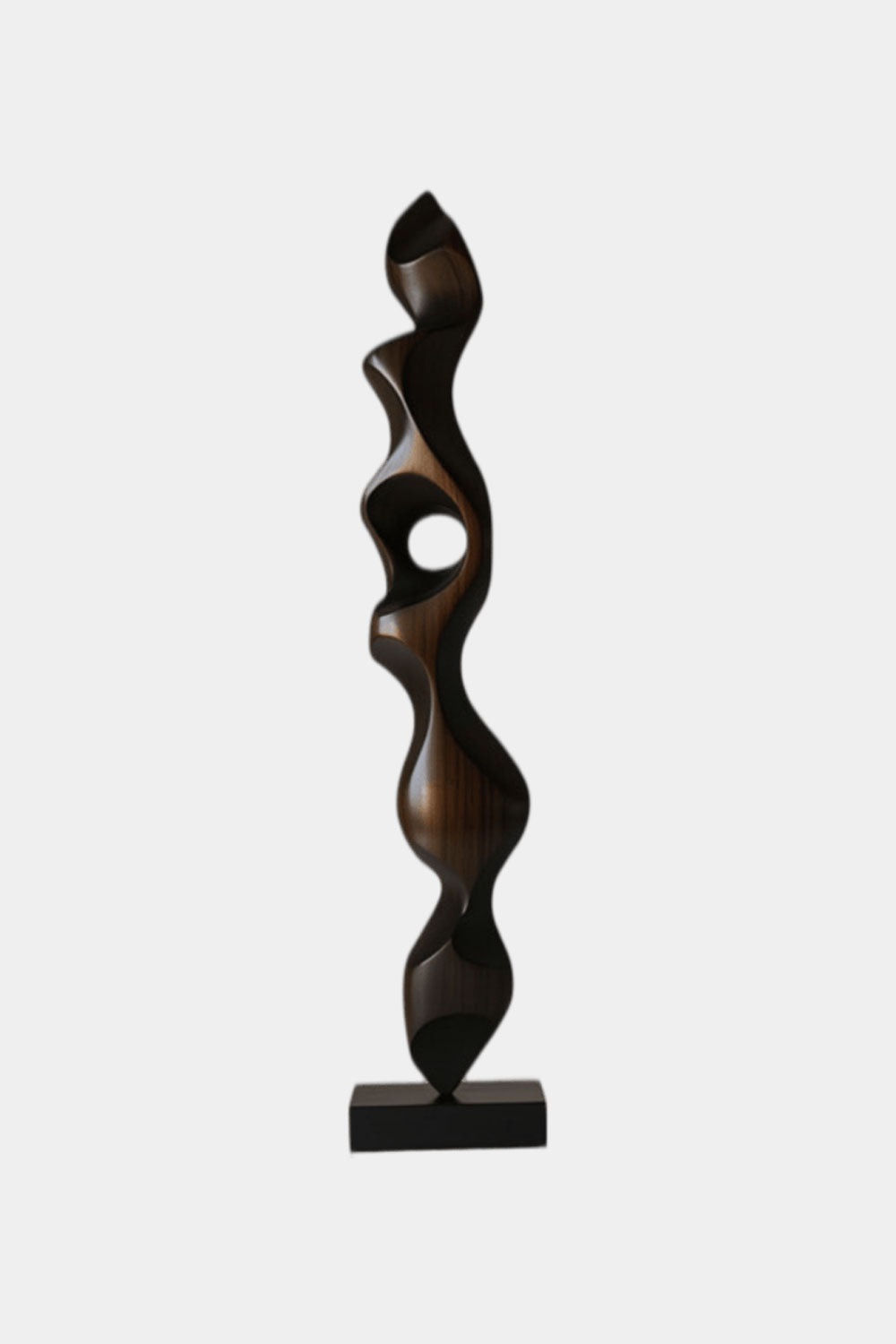 Tall Large Abstract Wood Floor Sculpture Modern Standing Twisted Art for Living Room