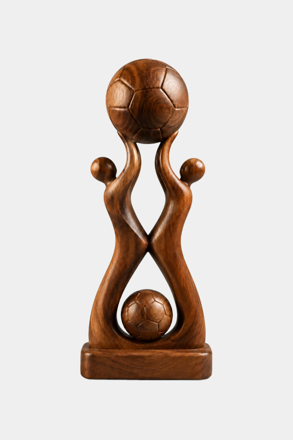 Decorative Wooden Soccer Trophy Sculpture | World Cup Football Victory Art